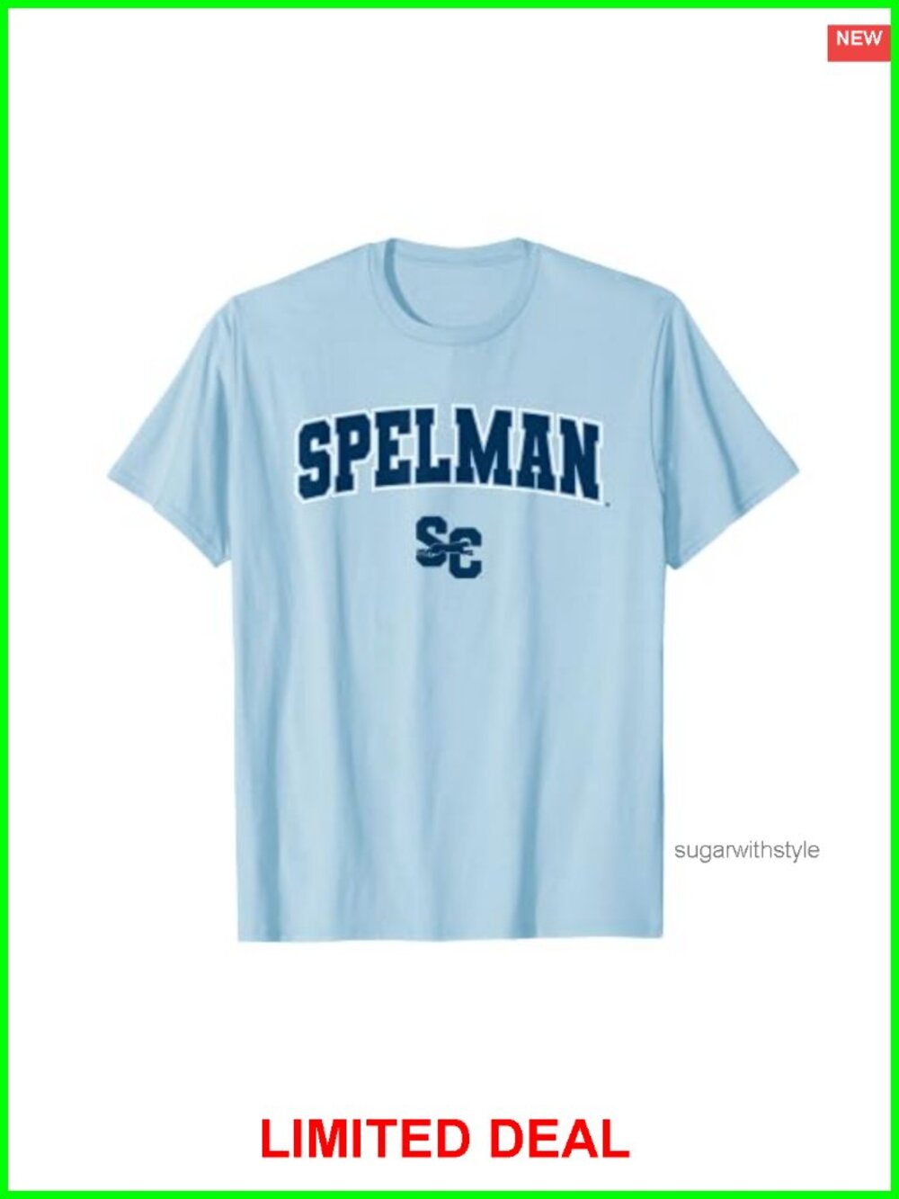 Spelman College Jaguars Arch Logo T-Shirt Short Sleeve Crew Neck